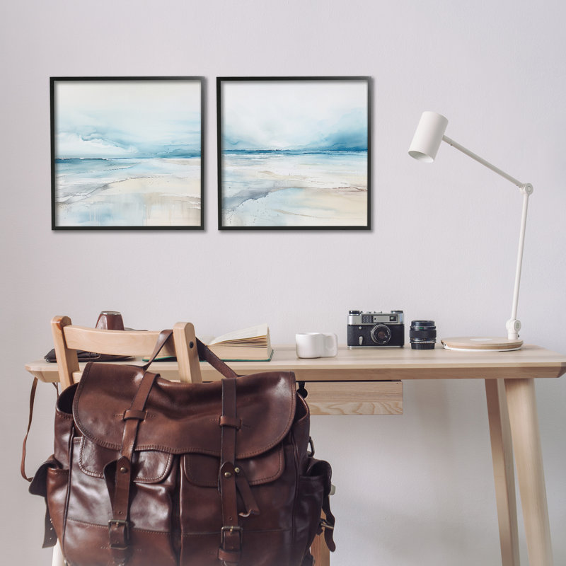  «Ocean Tide Abstraction 2 PC» par Irena Orlov, H 17 po x l 17 po, Giclée encadrée noir minuit