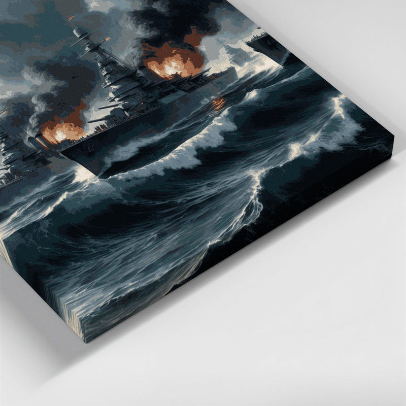 Art mural sur toile bleu, H 16 po x l 16 po