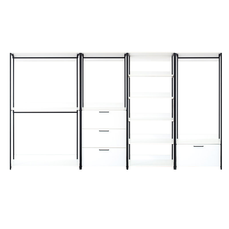 Armoire autoportante blanche - cadre en métal, rangement extra profond, imperméable et résistant à la chaleur, égratignure, panneau blanc classé E0, protégé,