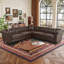 Canapé modulaire réversible en L Chesterfield avec accoudoirs roulés, têtes de clou et capitonnage-652140374