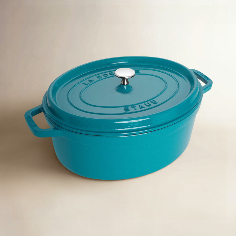 Cocotte ovale en fonte Staub, Turquoise, 5,75 pte
