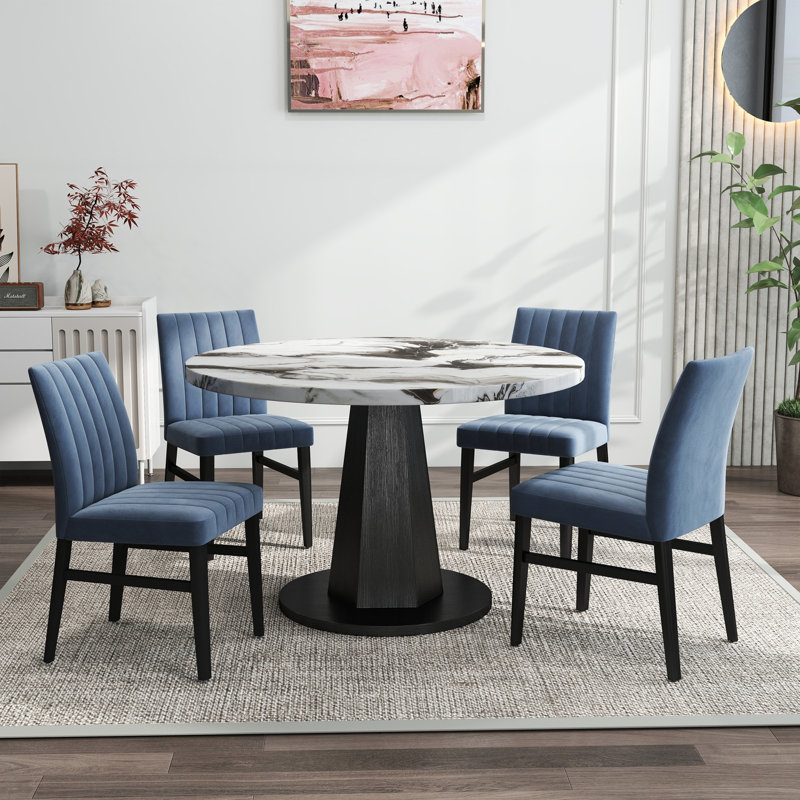 Faux Marble Top Dining Set