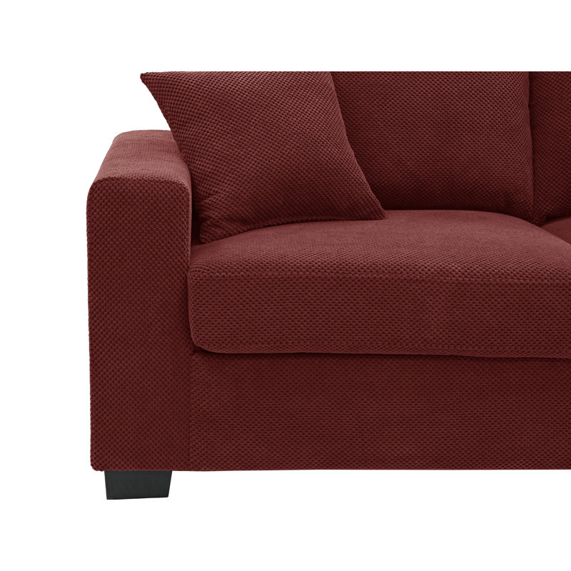Canapé ou causeuse rembourré Mid-Century, Rouge