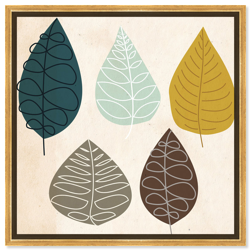 "Floral and Botanical World In A Leaf" par Oliver Gal, reproduction d'art graphique sur toile, H 12 po x l 12 po
