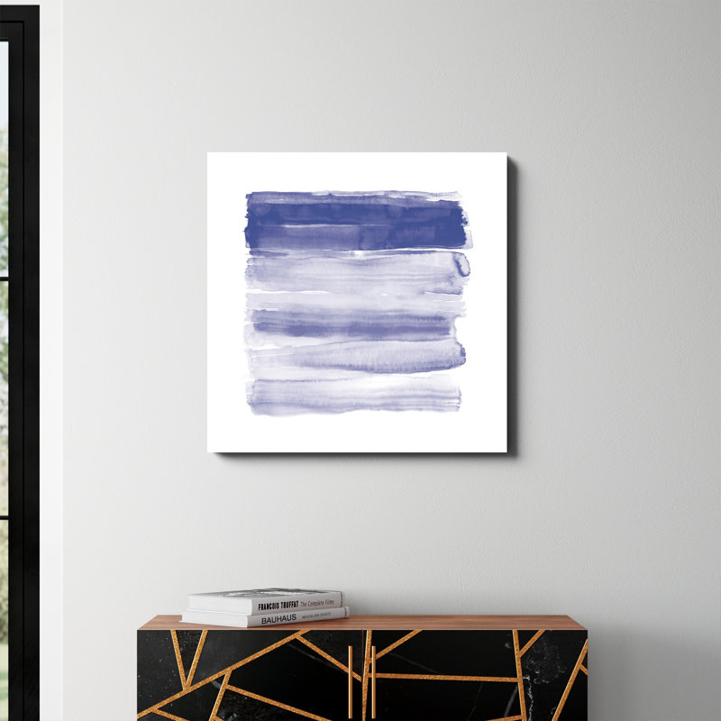 " Navy Brush Strokes ", 30" H x 30" W