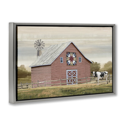 Traditional Barn & Windmill Framed Floater Canvas by Amber Sterling