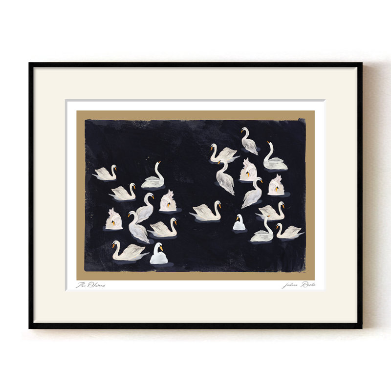 The Swans, 36" H x 48" W, Black