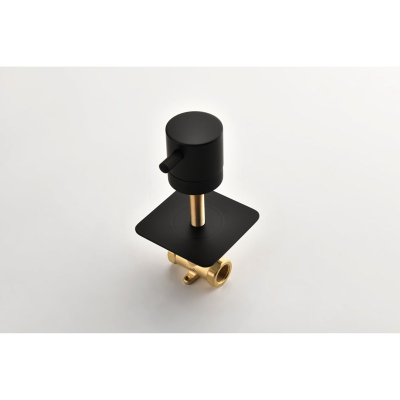 3/4" Volume Control Valve For Shower. Adjustable Brass Handle. Rust And . Matt Black. Smooth Installation Mount. 3.54In X 2.16In, 1.83Lb Cast Metal Shower Control. Corrosion Resistance. Rust Proof.