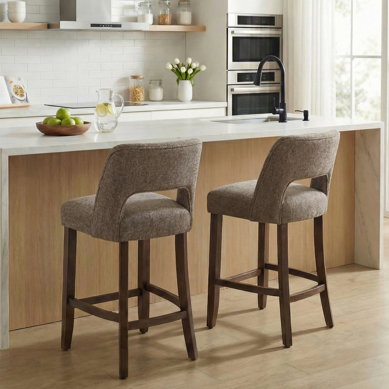 Tabouret de bar Bisto, Siège brun / cadre brun
