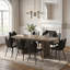Ensemble de table de salle à manger extensible avec chaises rembourrées et base cannelée-132789904-132789907
