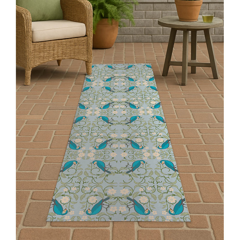 Tweetie Soft Step Outdoor Area Rug, Blue, Runner 8' x 2'6