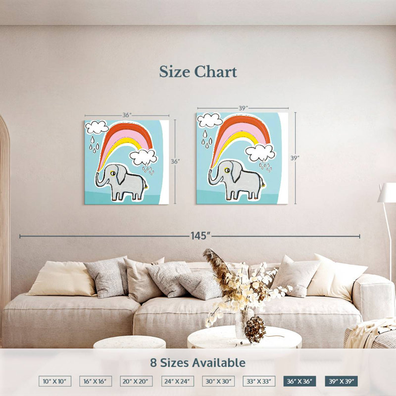 Ashelle Wild About You Elephant, 36" H x 36" W