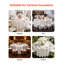 White Round Tablecloths, 120 Inches in Diameter, Stain- & Wrinkle- Resistant, Machine Washable Table Clothes, Polyester Fabric Table Covers for Wedding, Party, Banquet, Formal Events-1335526750