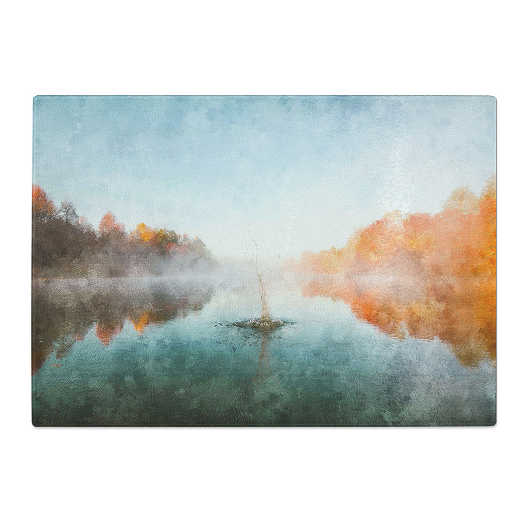 Tempered Glass Lake Splash Chopping Board