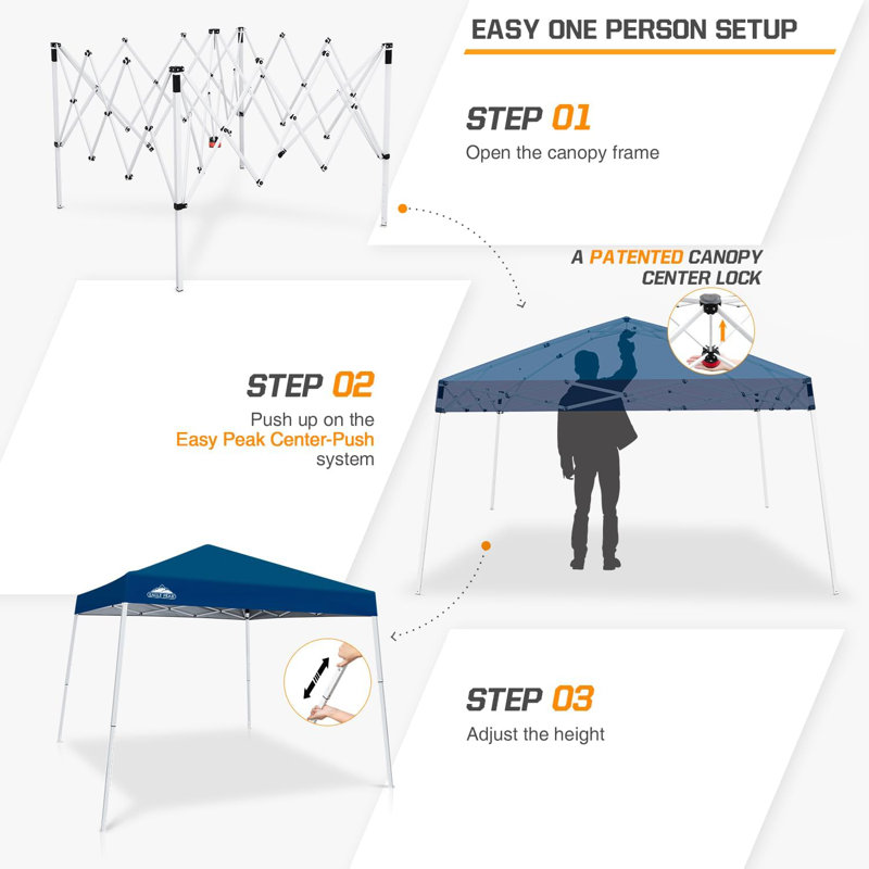 10X10 Slant Leg Pop-Up Canopy Tent With Instant Setup, Adjustable Height, And UV Protection For Outdoor Activities