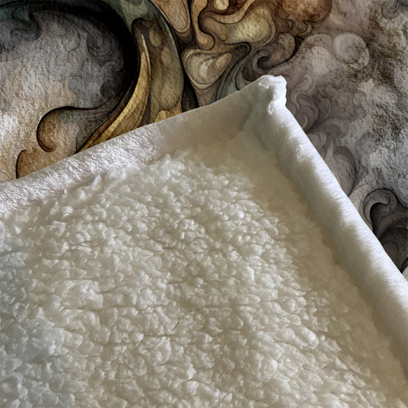 Throw Blanket, 51" W x 60" L, Gray/Yellow, Marbled