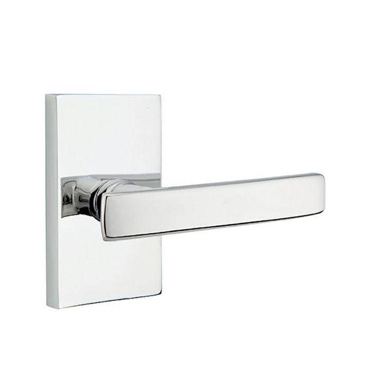 Levier de porte avec rosette Geneva, Droite, Chrome poli