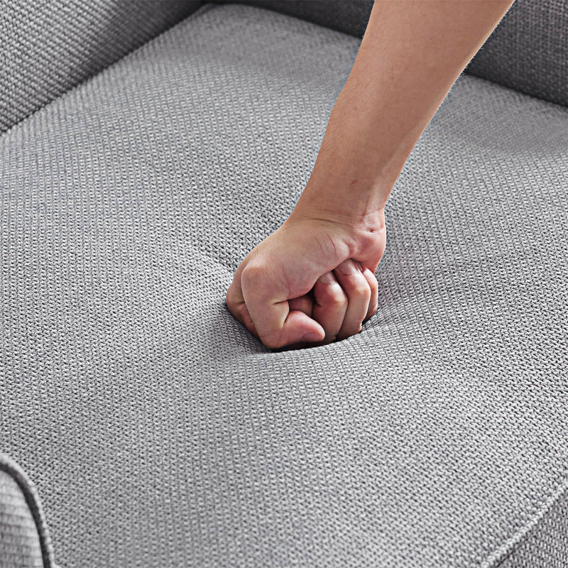 Chaise avec accoudoirs rembourrée Modern, Polyester gris