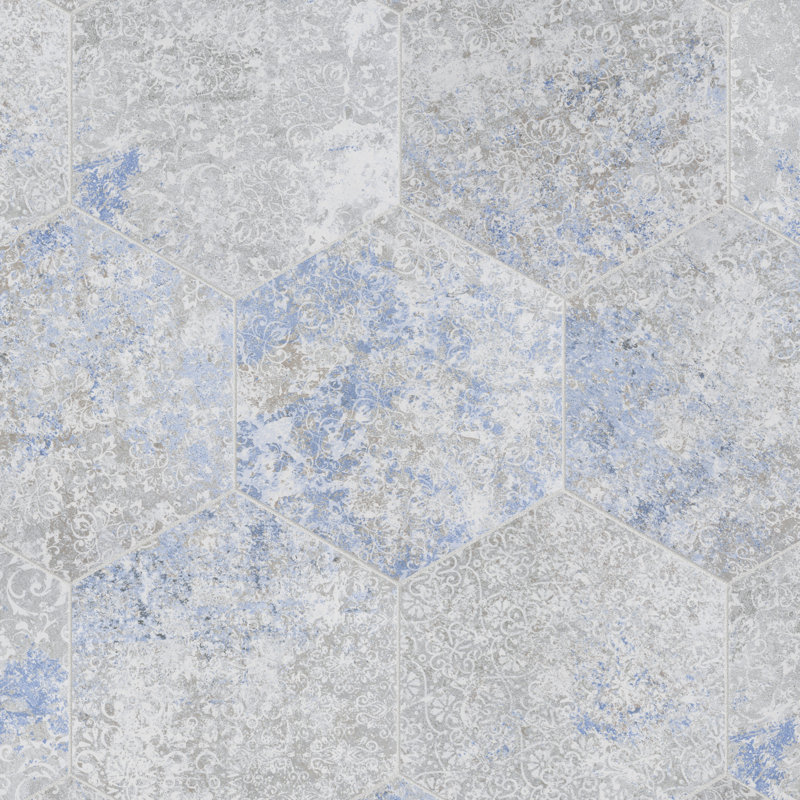 Emotion 9.88 " x 11.25" Porcelain Patterned Wall & Floor Tile, Gray