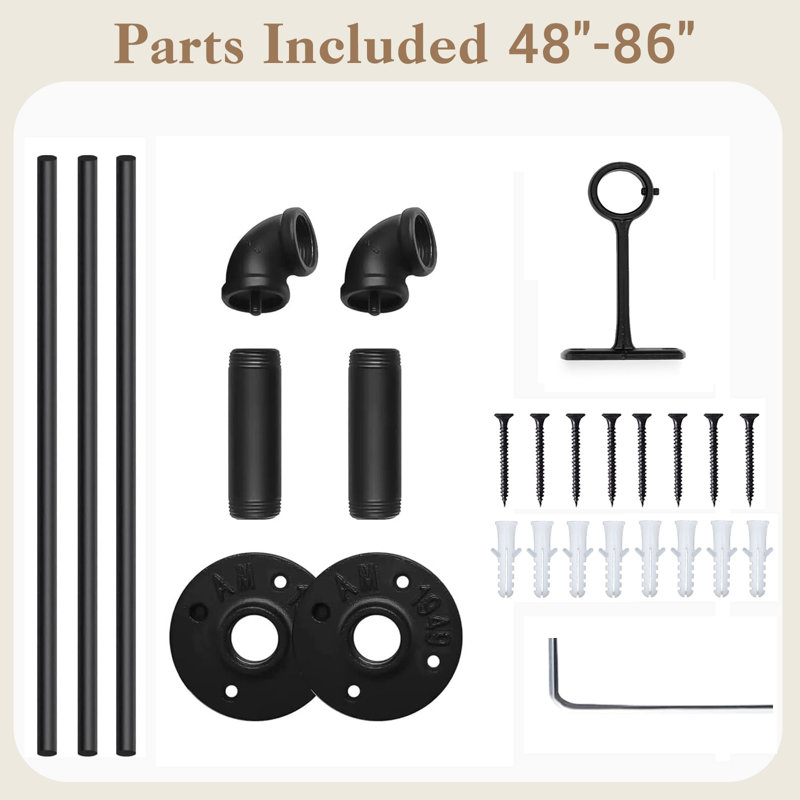 Tringle à rideaux ajustable Minnick, 48” – 86”