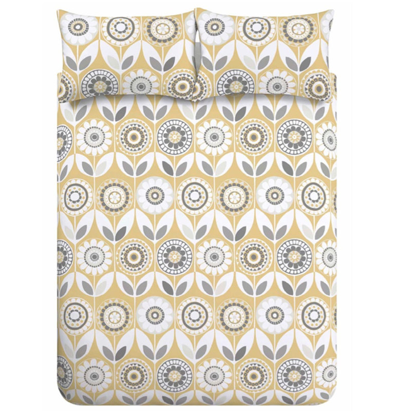 Annika Easy Care Duvet Cover Set, Single Duvet Cover, Ochre