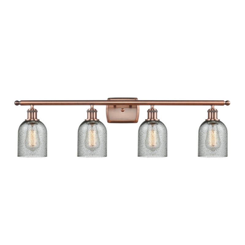 Éclairage de salle de bain à intensité variable 4 lumières Vella, Ampoule DEL 6 watts Vinage, Anthracite, Cuivre antique