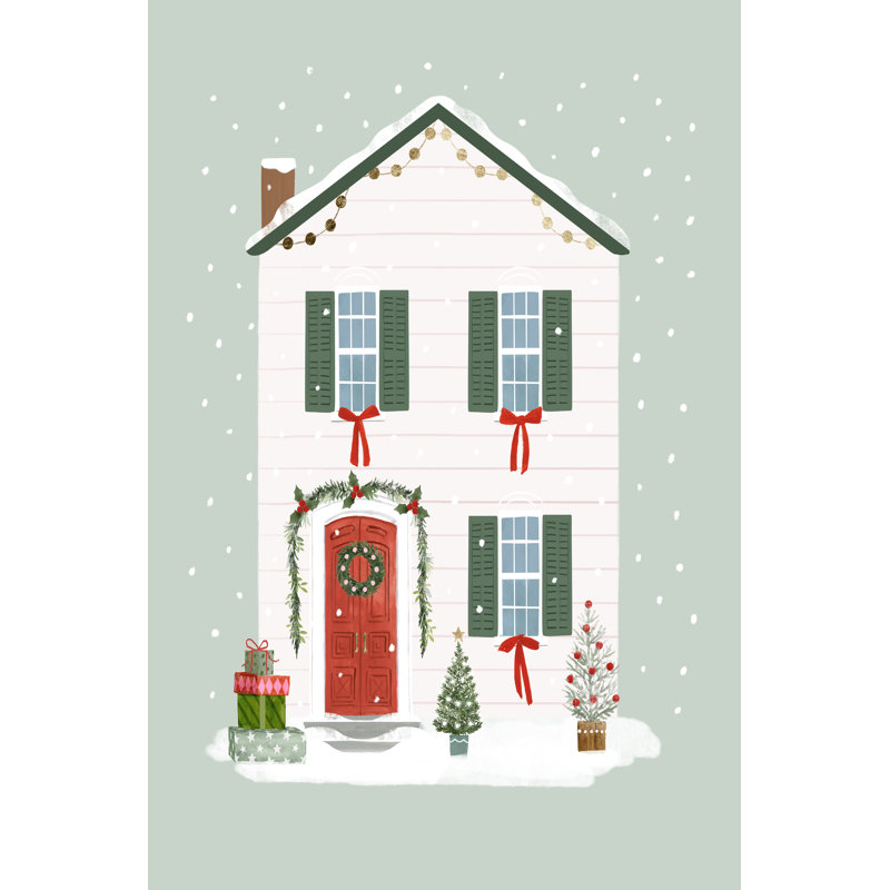 Festive Front Door III by Victoria Barnes - Wrapped Canvas Print, 46cm H x 30cm W