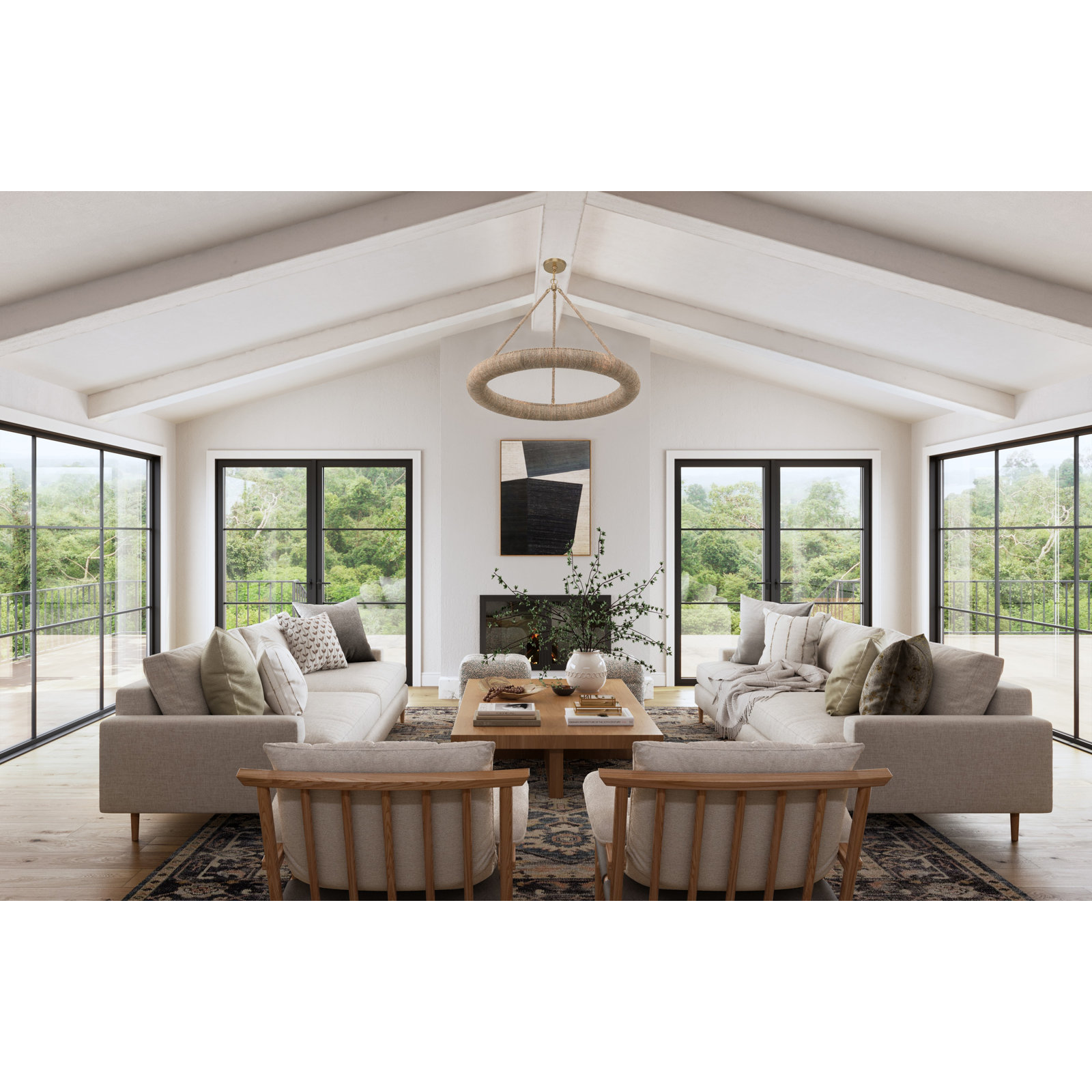 8-Light Chandelier, 102.5" H x 32" W x 32" D