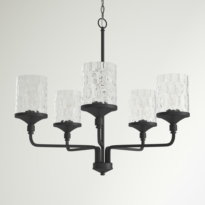 Baldwin Dimmable Classic / Traditional Chandelier, Matte Black, 5