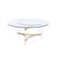  Table basse ronde en verre transparent et doré de 41 po en acrylique et laiton - plateau en verre moderne