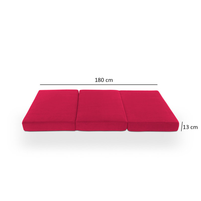 Repose-pieds rectangulaire de 35,4 po de largeur, 100 % polyester fuchsia