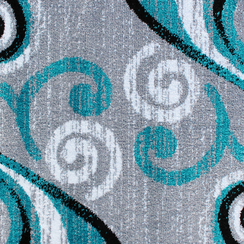 Tapis intérieur à motif abstrait tourbillonnant Aarley-Ray, Rectangle 2 pi x 3 pi