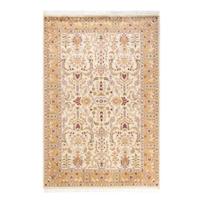 Hayner One-of-a-Kind 4' 2" X 6' 3" 2000s Wool Area Rug in Ivory