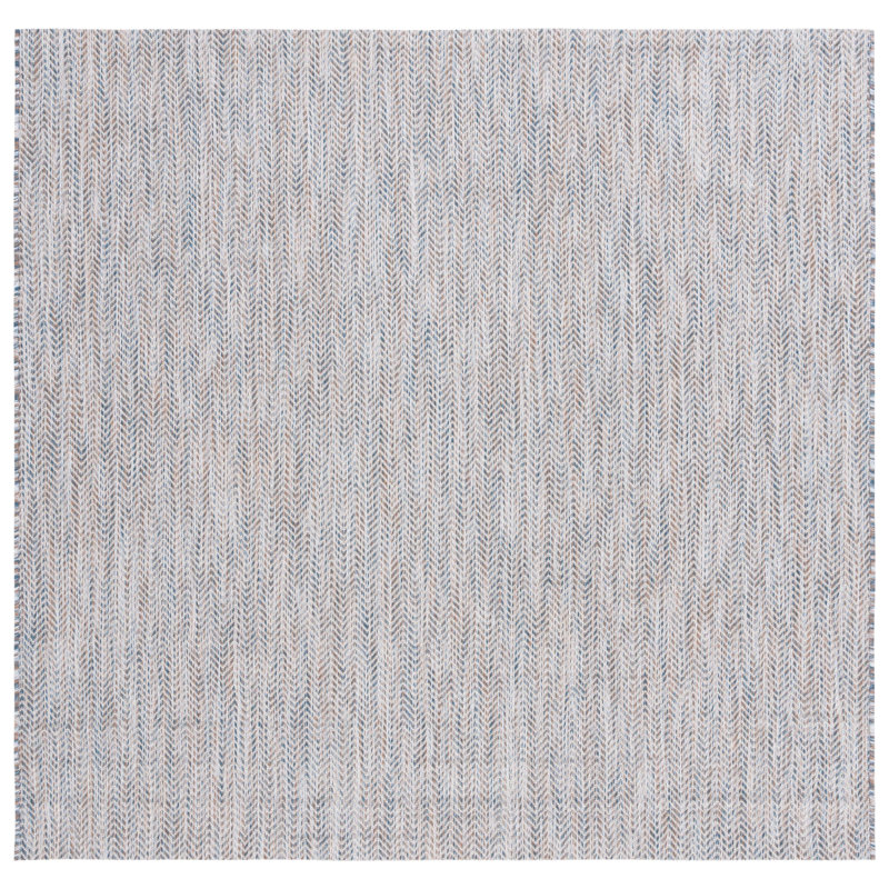 Jebria Performance Chevron Indoor/Outdoor Area Rug, Square 6'7"