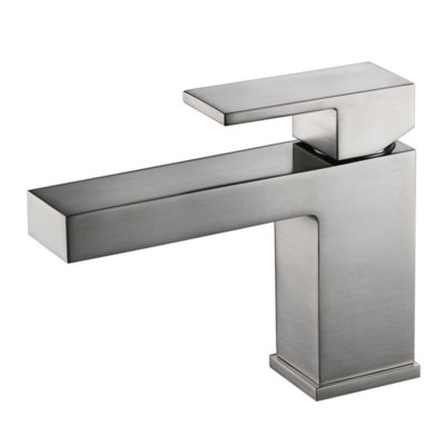 Robinet de lavabo de salle de bain monocommande à fixation sur le comptoir - Nickel brossé Rift Collection
