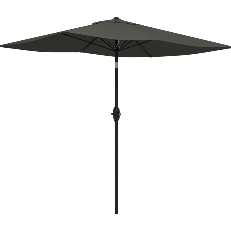 Parasol d'extérieur rectangulaire 6,5 'x 10' - Gris foncé Auvent de table de patio avec résistance. Manivelle simple et inclinaison réglable. Pour une expérience pare-soleil sur mesure. Base stable Wind Vent