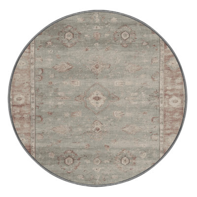 Machine Washable Overdyed Gray Area Rug