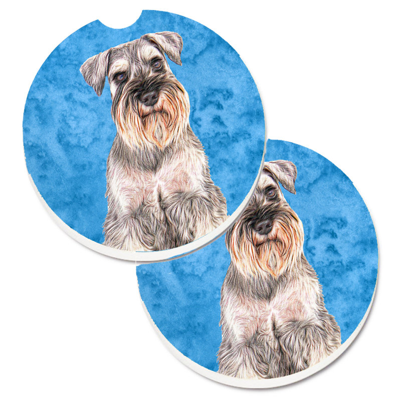 Sous-verre barbu collie voiture, Schnauzer beige