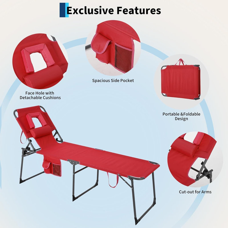 Outdoor Lounge Chair, Red