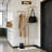 Freestanding Double-Pole Coat Rack With 8 Hooks And Marble-Look Base, Sturdy Metal Clothes Hanger Stand For Entryway, Living Room, And Bedroom Organization