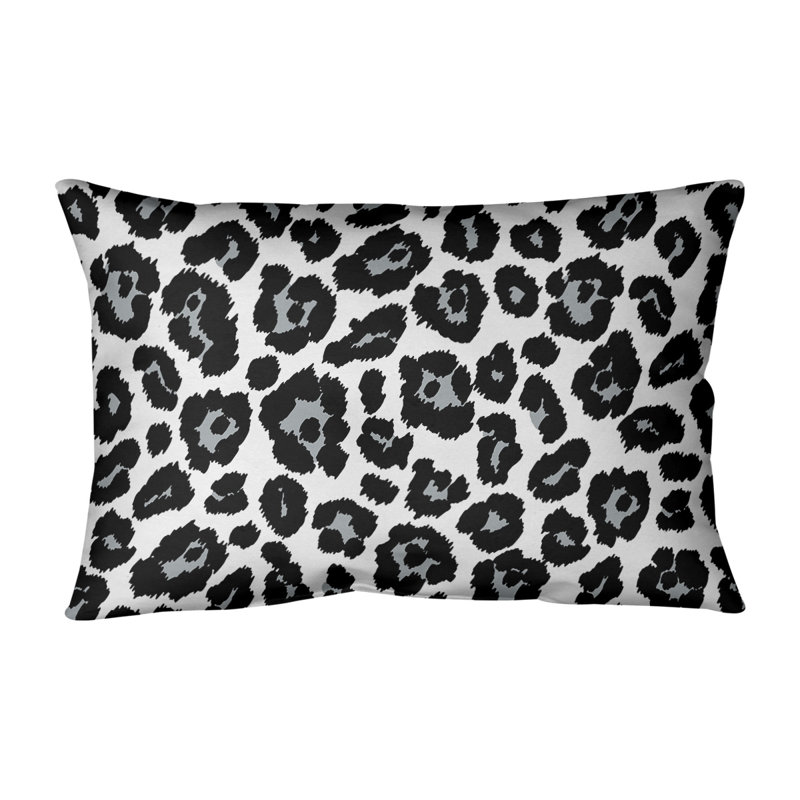Animal Print Outdoor Reversible Throw Pillow, White