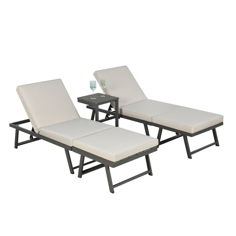 Monaco - Convertible into 2 Sun Loungers - Modular Corner Garden Sofa Set, Grey, Black