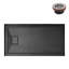 Base de douche 60 po x 32 po Alcove en acrylique noir brillant avec drain à gauche, drain inclus-115222965