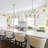 Modern 8-Light Chandelier With Adjustable Height, Brushed Nickel Finish, And Glass Shade For Dining Room, Kitchen, Or Living Room Ceiling Lighting