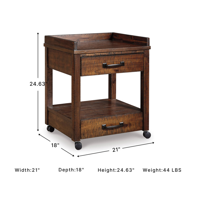 Conch Tray Top 2 - Drawer End Table and Built-In Outlets