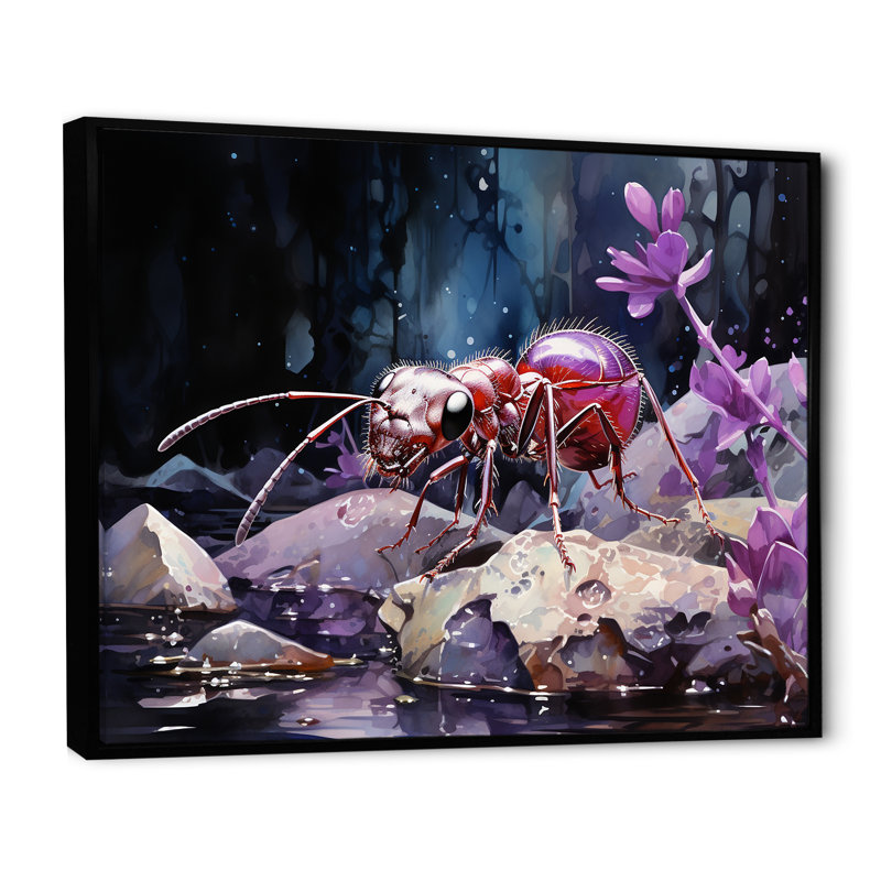 Décoration murale Enchanted Microcosm Ant - Ant, H 34 po x l 44 po x P 1,5 po, Cadre flottant noir