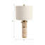 Lampe en travertin 26 po x 13 po Everly Quinn avec 2 poignées, brun clair