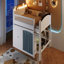 Lit mezzanine double avec armoire de rangement, garde-robe et DEL, blanc et espresso-362681734
