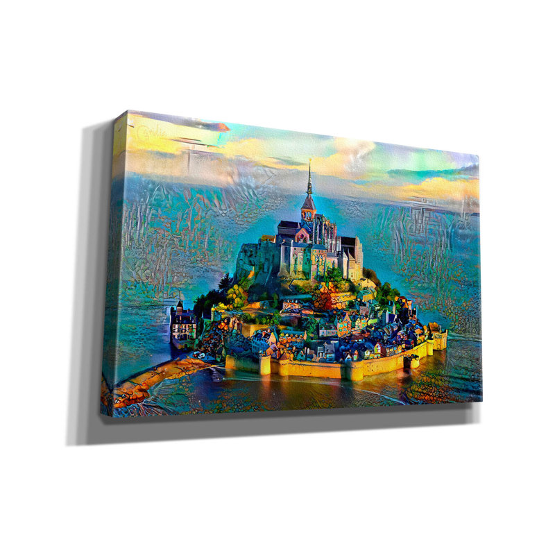 Toile épique «France Normandy Mont Saint-Michel» par Pierre Gavidia, art épique, 60 po x 40 po, H 40 po x l 60 po