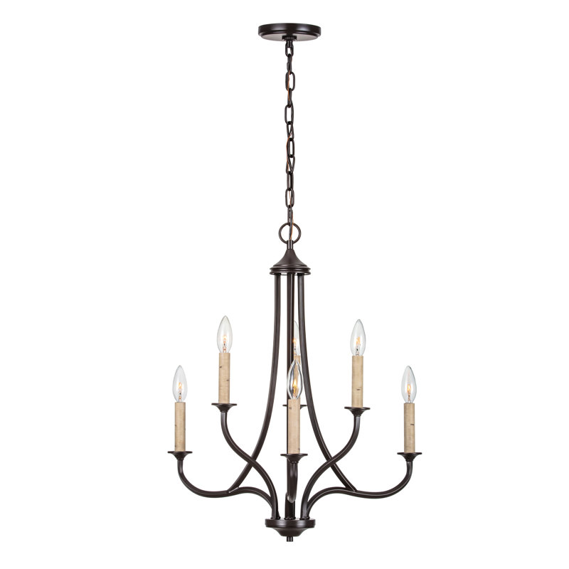Lustre chandelier 23 po à 6 lumières Ahryal